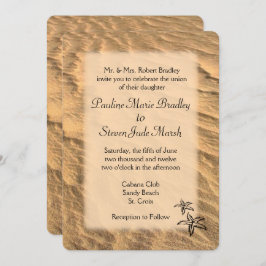 Starfish Beach Hochzeit in Urlaubsort Einladung