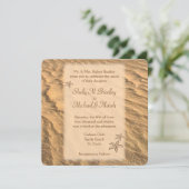 Starfish Beach Hochzeit in Urlaubsort Einladung (Stehend Vorderseite)