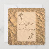 Starfish Beach Hochzeit in Urlaubsort Einladung (Rückseite)