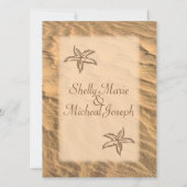 Starfish Beach Hochzeit in Urlaubsort Einladung (Rückseite)