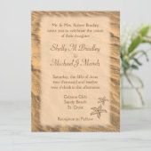 Starfish Beach Hochzeit in Urlaubsort Einladung (Stehend Vorderseite)