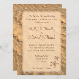 Starfish Beach Hochzeit in Urlaubsort Einladung