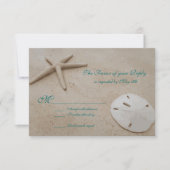 Starfish Beach Hochzeit in Urlaubsort RSVP Cards (Vorderseite)