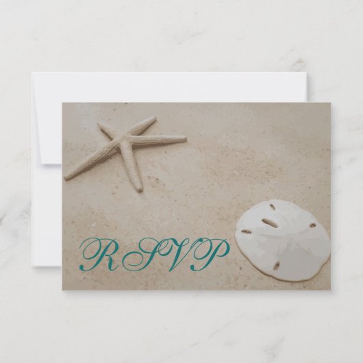 Starfish Beach Hochzeit in Urlaubsort RSVP Cards (Rückseite)