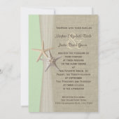 Starfish Beach Hochzeit Light Green Einladung (Rückseite)