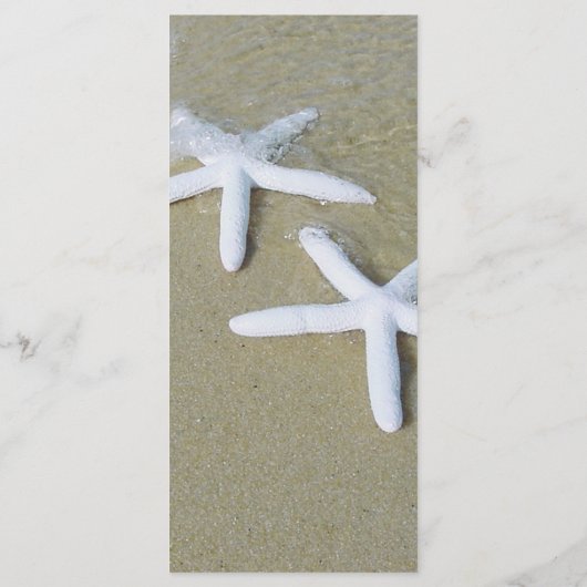 Starfish Beach Hochzeit Menükarte (Rückseite)