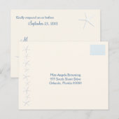 Starfish Beach Hochzeit Rücksendeadresse Postkarte (Vorne/Hinten)