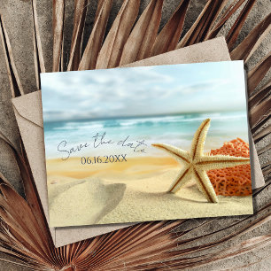 Starfish Beach Hochzeit Save the Date Ankündigungspostkarte
