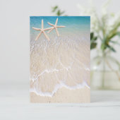 Starfish Beach Hochzeitkarte RSVP Karte (Stehend Vorderseite)