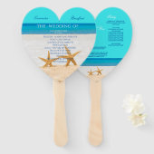 Starfish Beach Hochzeitsfeier Hand Fan Fächer (Vorne und Hinten)