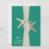 Starfish Beach Hochzeitsmeer Grün Einladung (Vorderseite)