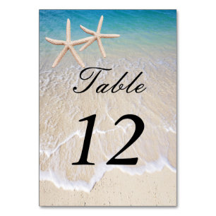 Starfish Beach Hochzeitstisch Platzkarte Tischnummer