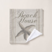 Starfish Beach House Küste Badhandtuch Set (Waschlappen)