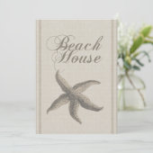 Starfish Beach House Küste Einladung (Stehend Vorderseite)