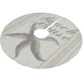 Starfish Beach House Küste Polyester Weihnachtsbaumdecke (Schrägansicht)