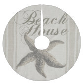 Starfish Beach House Küste Polyester Weihnachtsbaumdecke (Vorderseite)