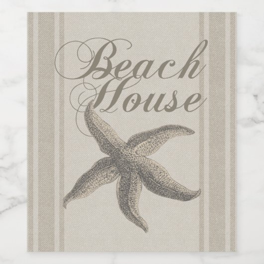Starfish Beach House Küste Weinetikett (Einzelnes Label)