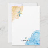 Starfish Beach Moderne Hochzeit an der Küste Save The Date (Rückseite)
