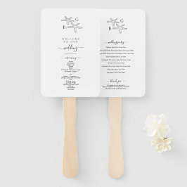 Starfish Beach Monogram Hochzeitsprogramm Fächer