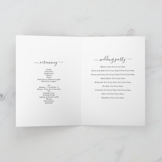 Starfish Beach Monogram Wedding Order of Service Programm (Innenseite)