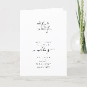 Starfish Beach Monogram Wedding Order of Service Programm