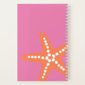 Starfish Beach Name Ocean Preppy Decke Rosa Orange Notizblock (Rückseite)