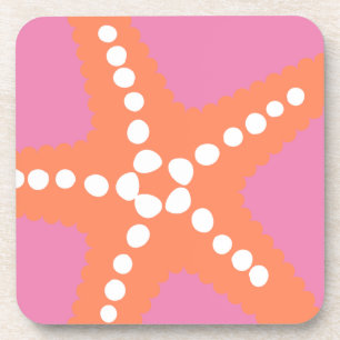 Starfish Beach Ocean Preppy Pink Orange Fun Getränkeuntersetzer