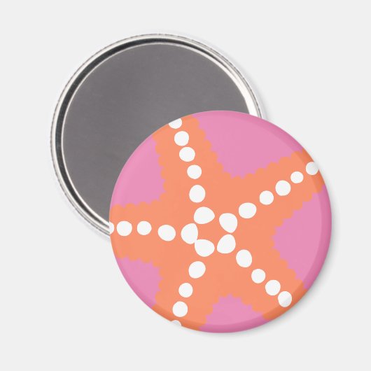 Starfish Beach Ocean Preppy Pink Orange Fun Magnet (Vorderseite/Rückseite)