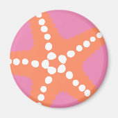 Starfish Beach Ocean Preppy Pink Orange Fun Magnet (Vorne)