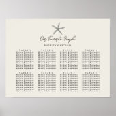 Starfish Beach Ocean Wedding 8 Table Seating Chart Poster (Vorne)