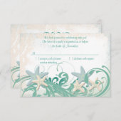 Starfish Beach- oder Hochzeit in Urlaubsort-Antwor RSVP Karte (Vorne/Hinten)
