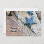 Starfish Beach Rocks Save the Date Hochzeitsreise Einladung (Rückseite)