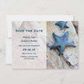 Starfish Beach Rocks Save the Date Hochzeitsreise Einladung (Vorderseite)