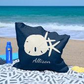 Starfish Beach Sand Dollar Navy Blue Custom Tasche