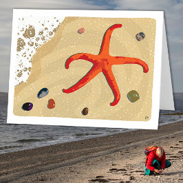Starfish Beach Sand Water Blank Card Karte