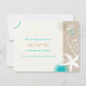 Starfish + Beach Sand Wedding Foto Save the Date (Rückseite)