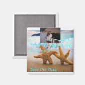 Starfish Beach Save the Date Foto Magnet (Vorderseite/Rückseite)
