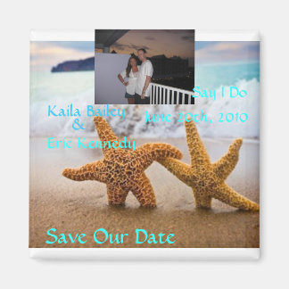 Starfish Beach Save the Date Foto Magnet