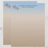 Starfish Beach Schreibpapier mit Überschrift (Vorne/Hinten)
