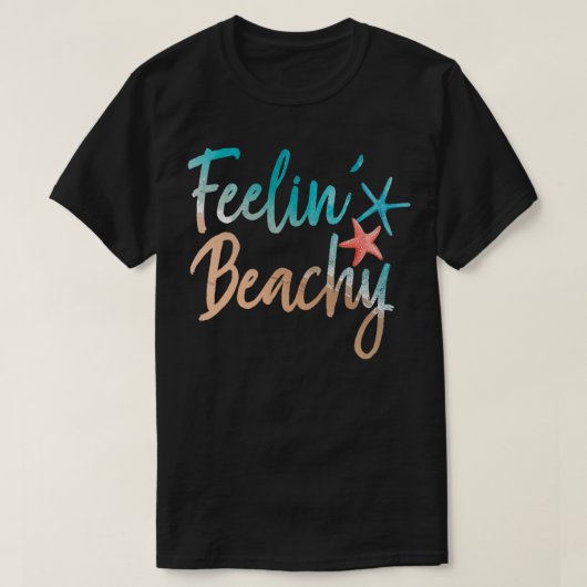 Starfish Beach Sommerurlaub Feelin Beachy T-Shirt (Design vorne)