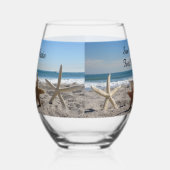 Starfish Beach Stemless Wine Glass oder Rocks Glas (Links)