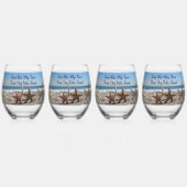 Starfish Beach Stemless Wine Glass oder Rocks Glas (Hinten)