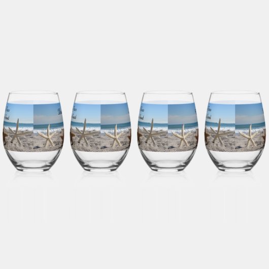 Starfish Beach Stemless Wine Glass oder Rocks Glas (Rechts)