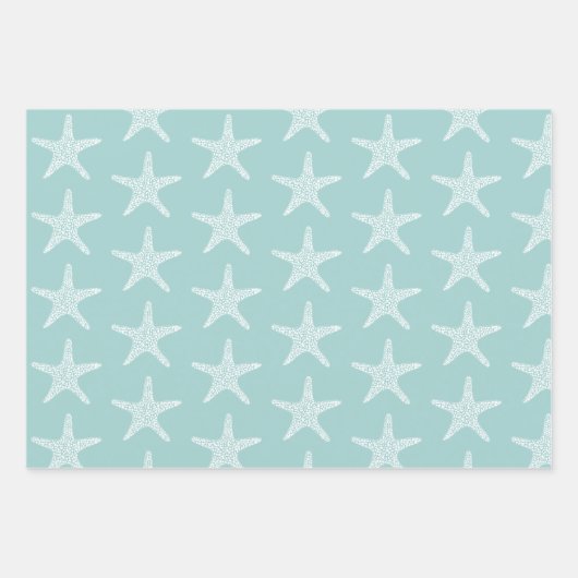 Starfish Beach Summer Nautic Pattern Geschenkpapier Set (Vorderseite 2)
