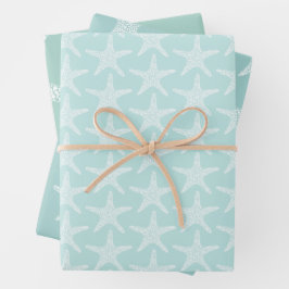 Starfish Beach Summer Nautic Pattern Geschenkpapier Set