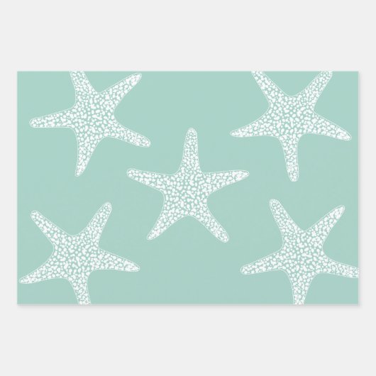 Starfish Beach Summer Nautic Pattern Geschenkpapier Set (Vorderseite 3)