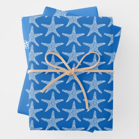 Starfish Beach Summer Ocean Blue Wedge Geschenkpapier Set (Beispiel)