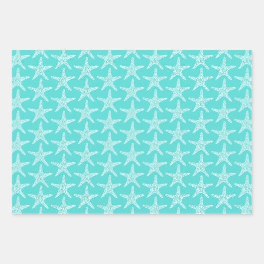 Starfish Beach Summer Wedtern Pattern Geschenkpapier Set (Vorderseite)