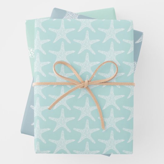Starfish Beach Summer Wedtern Pattern Geschenkpapier Set (Beispiel)