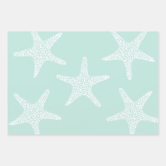 Starfish Beach Summer Wedtern Pattern Geschenkpapier Set (Vorderseite 3)
